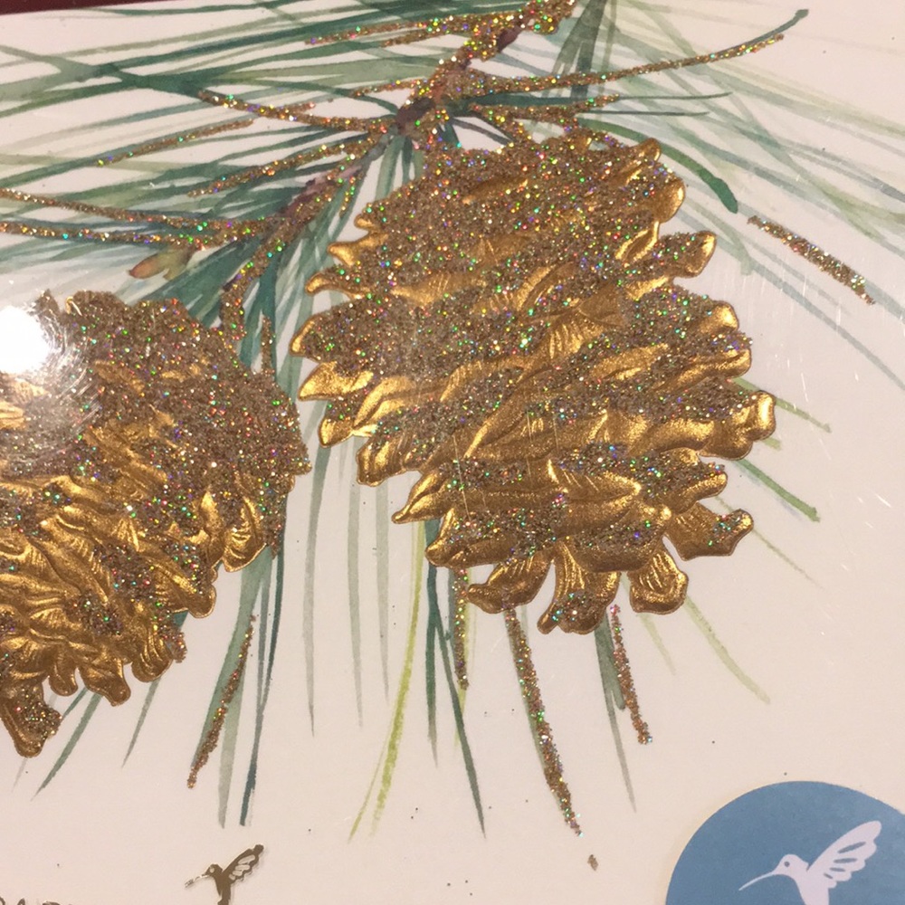 Papyrus Christmas Winter Holiday Glittering Pine Cones Greeting Cards NW… - Picture 5 of 12